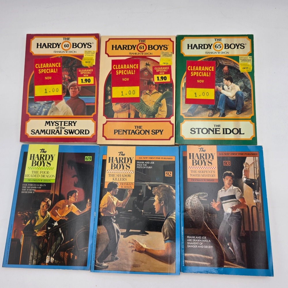Hardy Boys Books Lot of 6 Vintage Paperbacks Franklin W Dixon Mystery Stories